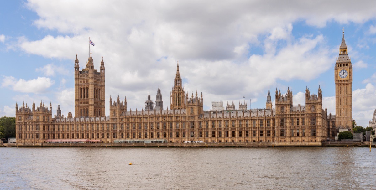 The Houses of Parliament, seat of the UK government at Westminster