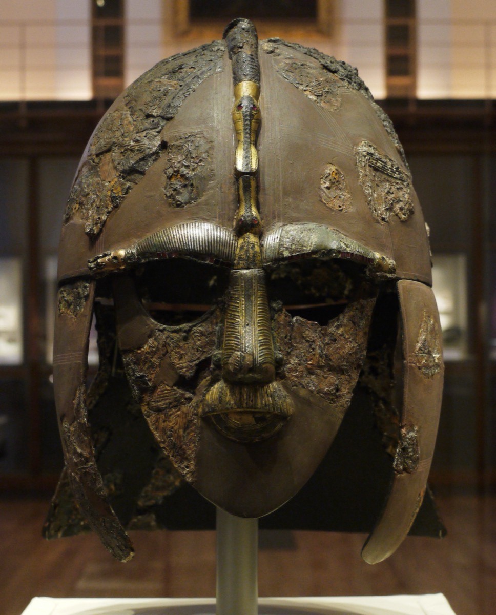 The Sutton Hoo helmet, an Anglo-Saxon ceremonial helmet from the 7th century